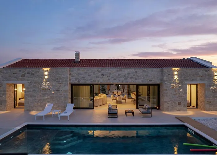 Villa Luxury Aria Dalmatica Heated Pool Sauna & Jacuzzi Sikovo